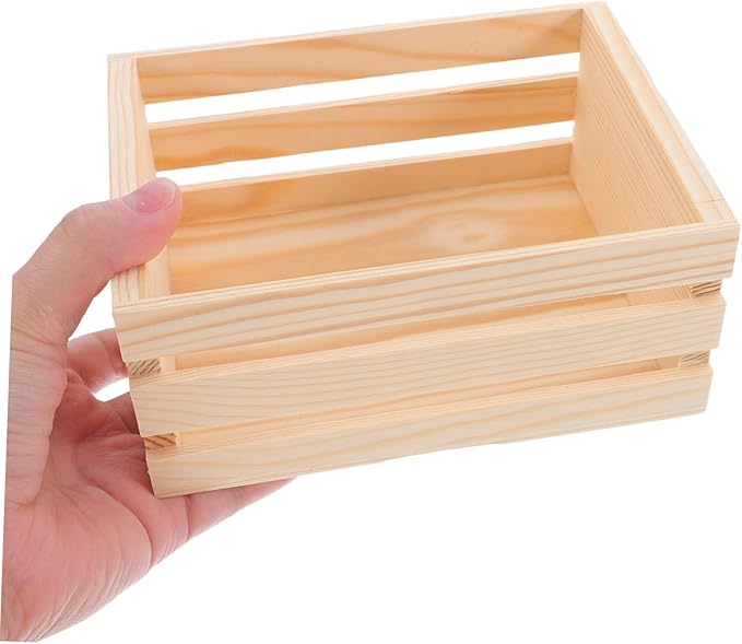 Wooden Desktop Storage Box Vintage Design Multi-purpose Basket for Organizing Stationery Sundries and Items Rustic Container for Home Office Use