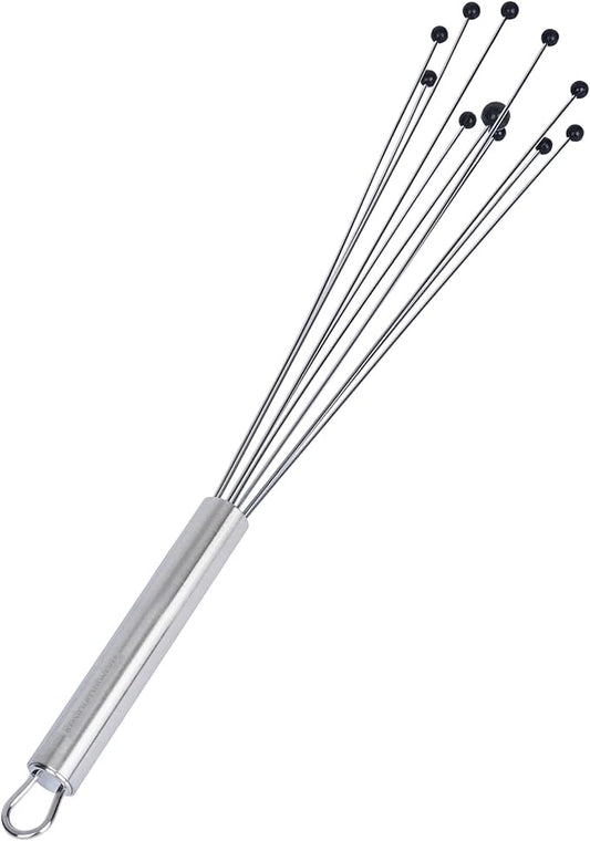 Restaurantware 12.5 in Stainless Steel Ball Whisk with Silicone Tips - 24 Pack - German Standard Sauce & Gravy Whisk, Non-Scratch, Dishwasher Safe - Non-Stick Safe Silicone Ball Whisk for Baking