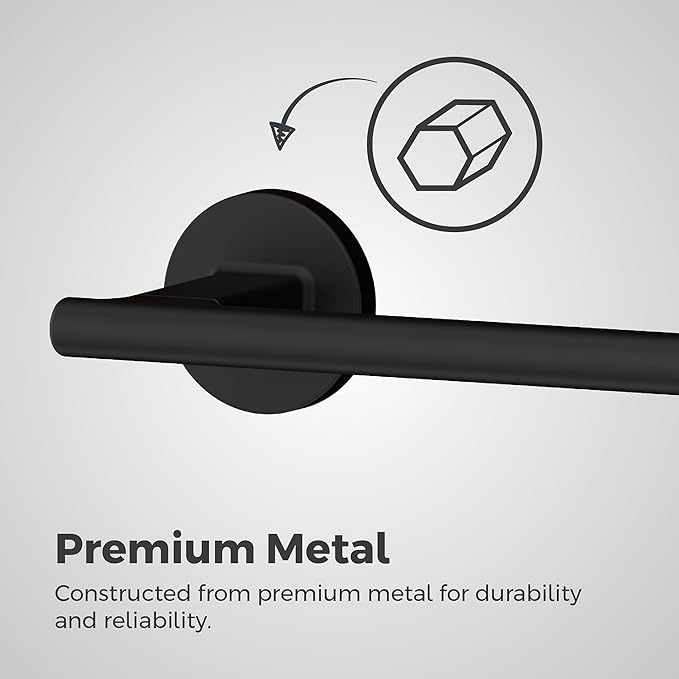 Pfister Capistrano Bath Towel Bar for Bathroom, 24-Inch, Wall-Mounted, Screw-in, Matte Black Finish, BTBCSO2B