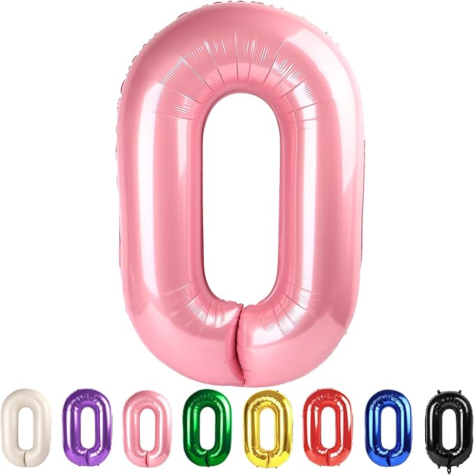 Number 0 Balloons Pearl Pink Party Decorations for Women Men, 40 In Big Balloons for Engagement, Wedding, Celebration Party, Graduations, Photo Shoot
