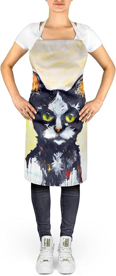 Caroline's Treasures Big Kitty Cat Apron Cooking Kitchen Server Baking Crafts Gardening for Adult Women Men, Unisex, Large, Multicolor