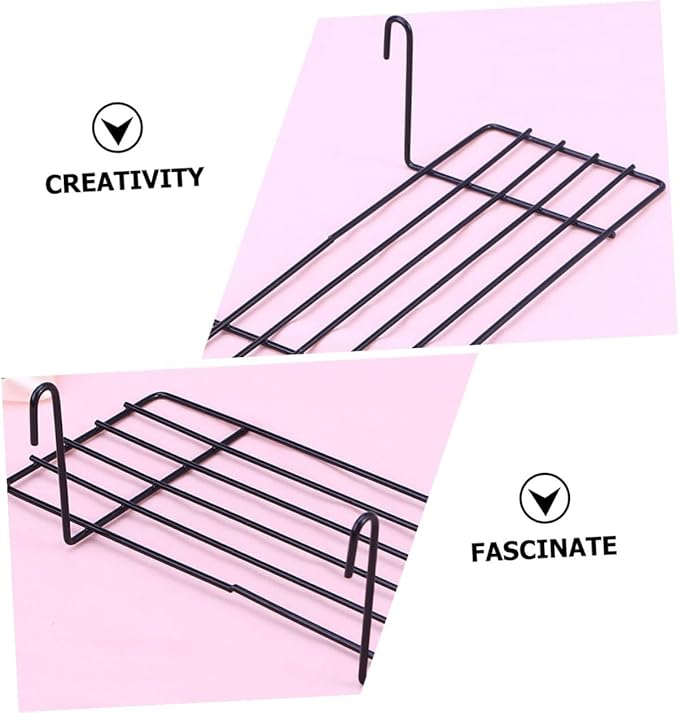 2Pcs Wire Grid Panel Shelf Set Black Metal Storage Baskets for Wall Organizing for Kitchen Bathroom and Home Decor