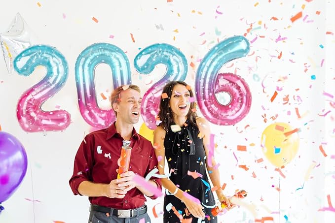 Starry Sky 2026 Number Balloon, Starry Sky Number Balloons 40 Inch, 2026 Balloon Birthday Decorations, 2026 Birthday Party Supplies, 2026 Graduation Party Favors, Class of 2026 Decorations