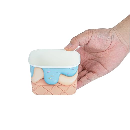 Coppetta 12 Ounce Dessert Cups, 50 Greaseproof Ice Cream Cups - Lids Sold Separately, For Hot And Cold Foods, Frosty Delight Paper Yogurt Bowls, Disposable, Sturdy - Restaurantware