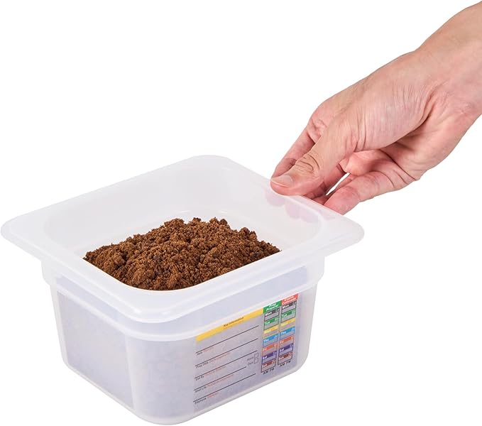 Restaurantware Food Storage Container 10 Pack of 6.8 x 4.2 x 3.9 Inches Plastic Stackable Storage Box White Reusable Label Container Dishwasher Safe For Restaurants And Kitchens