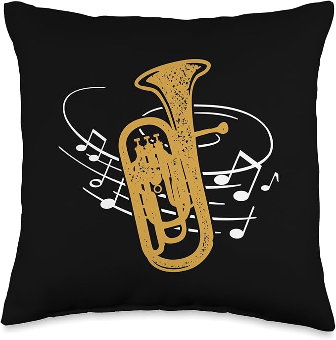 Brass Instrument Orchestra Musician Sheet Music Euphonium Throw Pillow