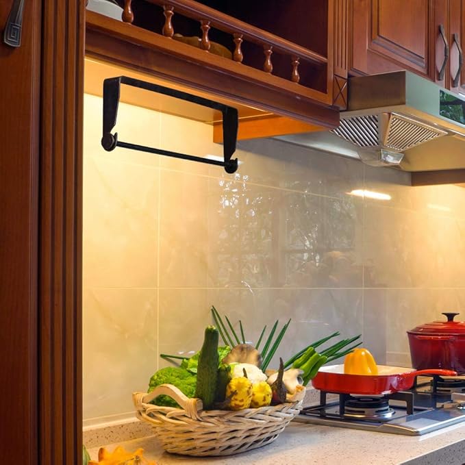 PHUNAYA Under Cabinet Paper Towel Holder Wall Mount for Home Kitchen,Stainless Steel for Large Rolls-Bronze