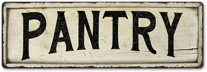 PANTRY Sign Farmhouse Signs Wall Decor Art Country Decorations Rustic Vintage Home Tin Plaque Kitchen Gift 6 x 18 Matte Finish Metal 106180028237