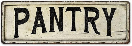 PANTRY Sign Farmhouse Signs Wall Decor Art Country Decorations Rustic Vintage Home Tin Plaque Kitchen Gift 6 x 18 Matte Finish Metal 106180028237