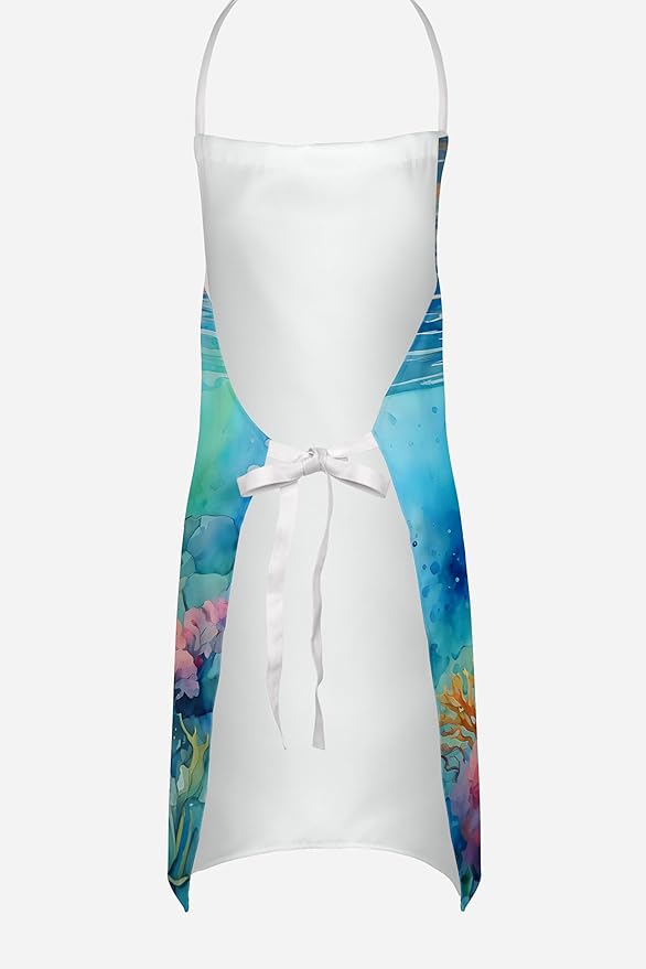 Caroline's Treasures Manatee Apron Cooking Kitchen Server Baking Crafts Gardening for Adult Women Men, Unisex, Large, Multicolor