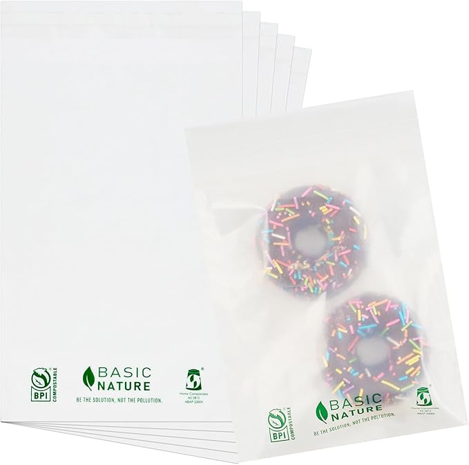 Restaurantware Food Storage Bags 100 Count 9 x 6 Inches Translucent Adhesive Bags Plastic Reusable Translucent for Cold Food Storage