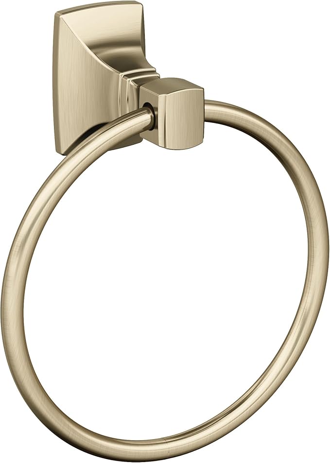 Amerock BH36012 Highland Ridge 7-7/16" Wall Mounted Towel Ring - Golden Champagne