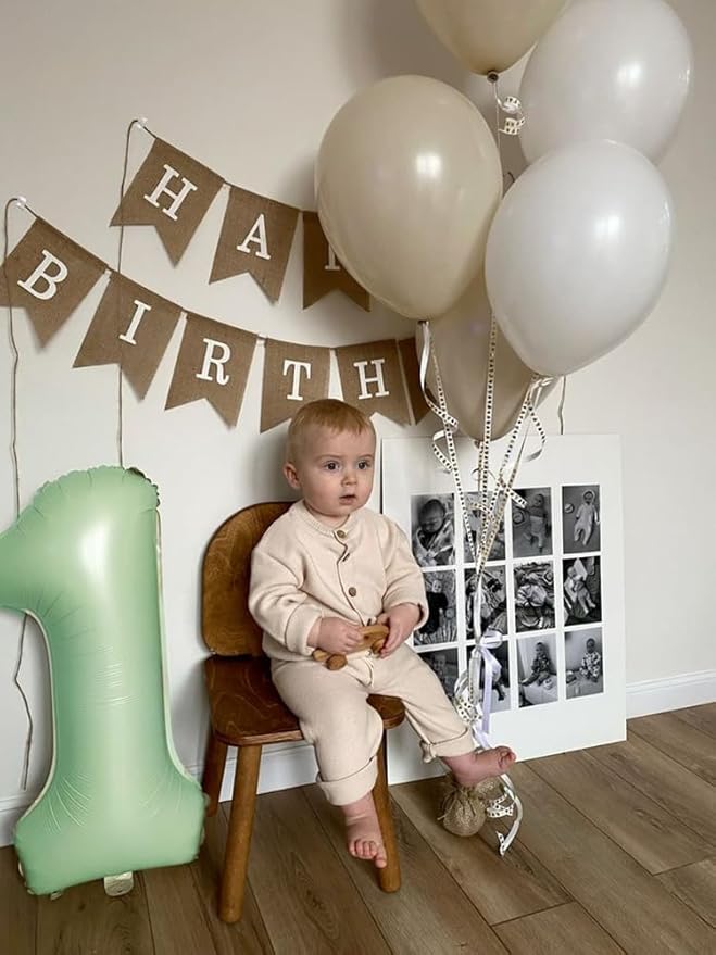 Number Balloons 1, 40 Inch One Balloons for 1st Birthday Girl Boy 1 11 21 Party Decorations Baby Shower Photo Shoot, Olive Green 1 Balloon