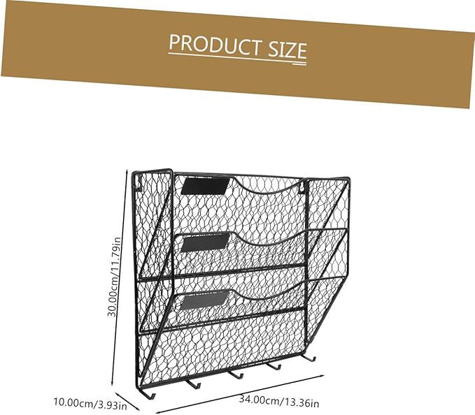 Metal Book Rack Wall Mount File Basket Wire Baskets for Organizing Wall Magazine Holder