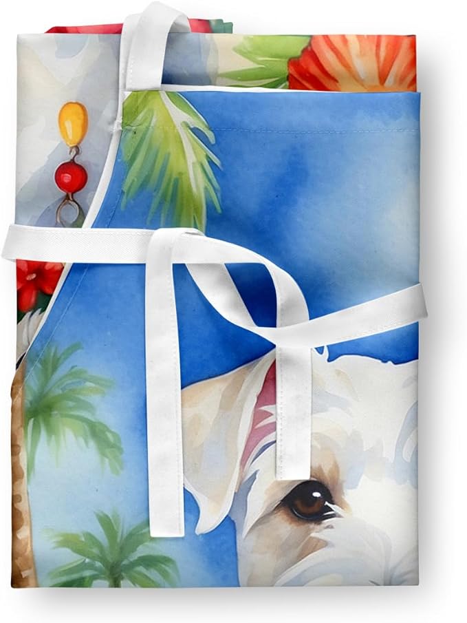Caroline's Treasures Sealyham Terrier Luau Apron Cooking Kitchen Server Baking Crafts Gardening for Adult Women Men, Unisex, Large, Multicolor