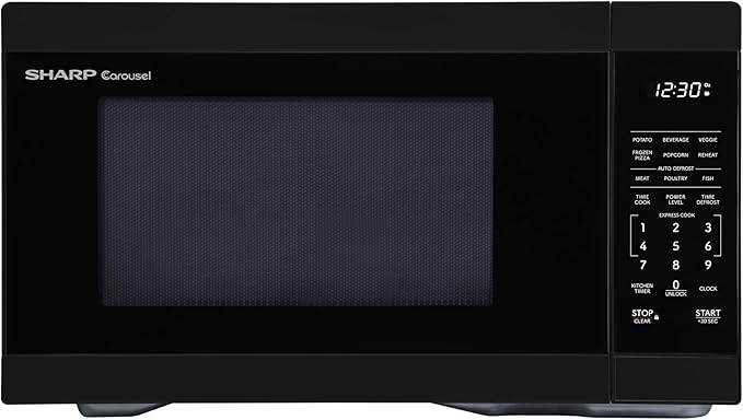 SHARP Countertop Microwave Oven with Removable 12.4" Carousel Turntable, 1000 Watt, 1.1 Cubic Feet, Black