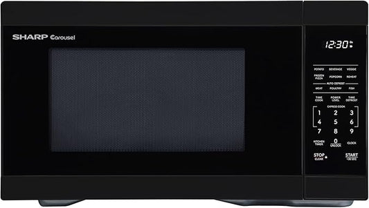 SHARP Countertop Microwave Oven with Removable 12.4" Carousel Turntable, 1000 Watt, 1.1 Cubic Feet, Black