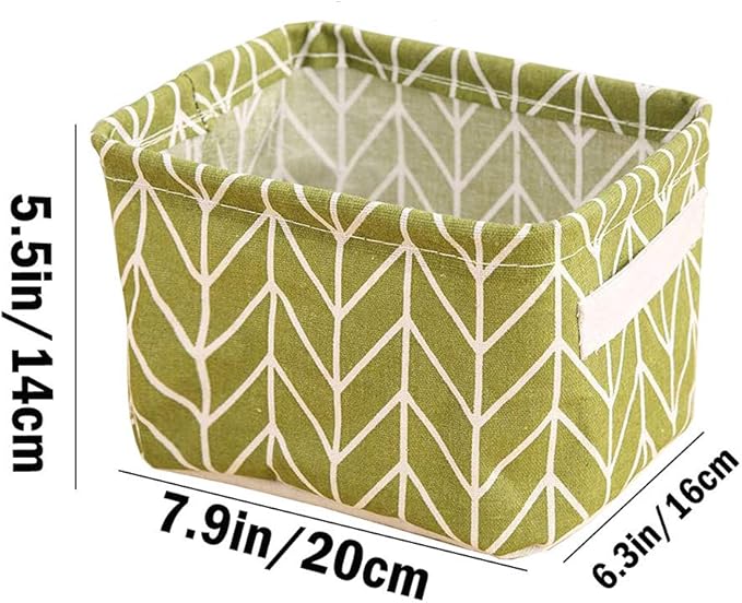 Tamicy Mini Storage Basket（Pack of 5）- Blend Storage Bins for Makeup, Book, Baby Toy,8x6x5.5 inch Home Decor Canvas Organizers Bag 8x6.3x5.1 inch