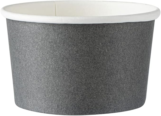 Coppetta 5-Ounce Dessert Cups, 50 Disposable Ice Cream Cups - Lids Sold Separately, Sturdy, Gray Paper Frozen Yogurt Bowls, For Hot And Cold Foods, Perfect For Gelato Or Mousse - Restaurantware