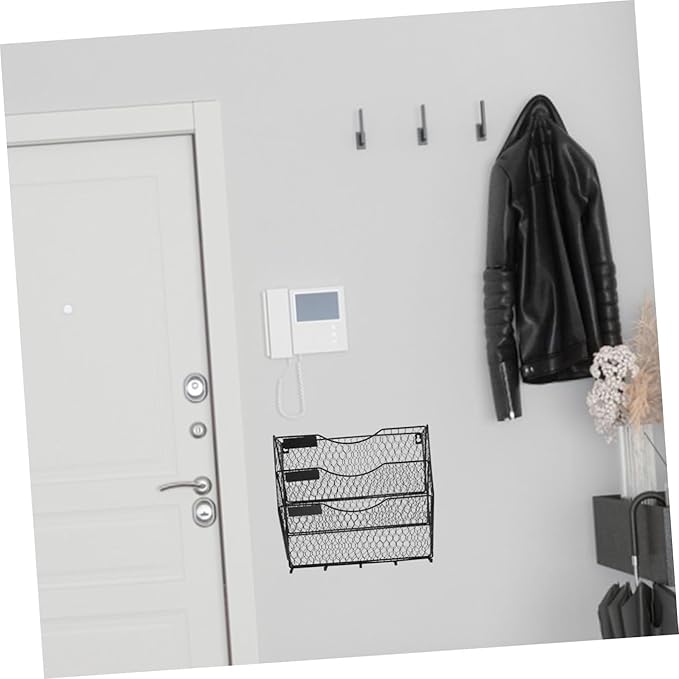 Metal Book Rack Wall Mount File Basket Wire Baskets for Organizing Wall Magazine Holder