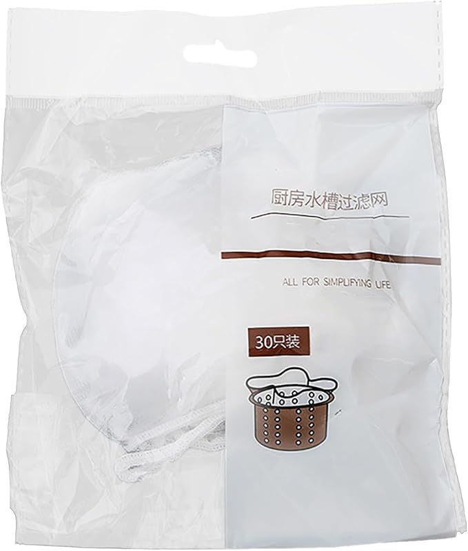 Kitchen Sink Garbage Filter Net Polyester High Density Elastic Odorless (30 pieces)