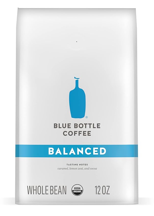 Blue Bottle Whole Bean Organic Coffee, Balanced, Medium Roast, 12 Ounce bag (Pack of 2)