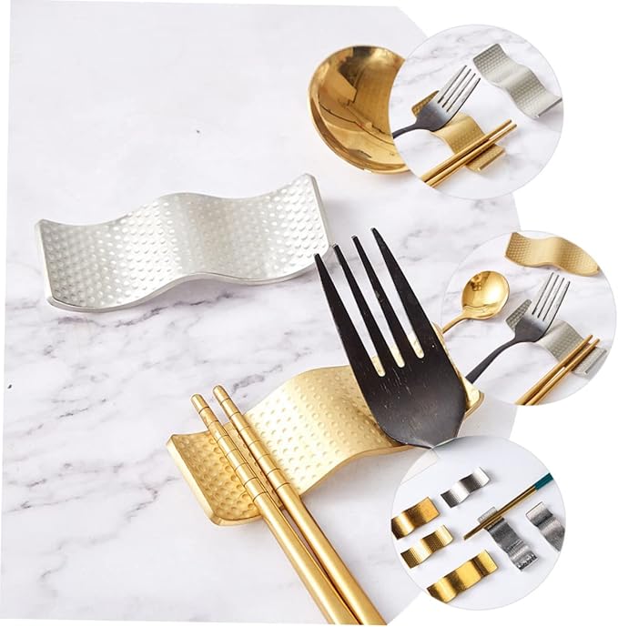 OSALADI 2pcs Stainless Steel Chopstick Rest Holder Stand for Chopsticks Spoons Forks for Home Kitchen Restaurant and Hotel Use Easy to Clean and Store