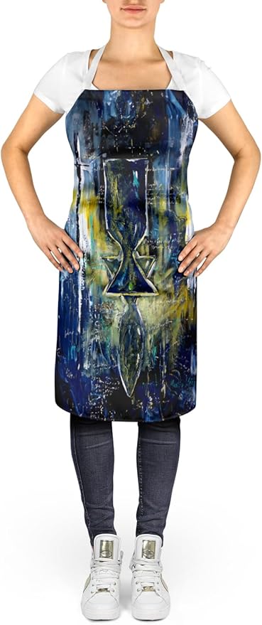 Caroline's Treasures Glimer Star of David Apron Cooking Kitchen Server Baking Crafts Gardening for Adult Women Men, Unisex, Large, Multicolor