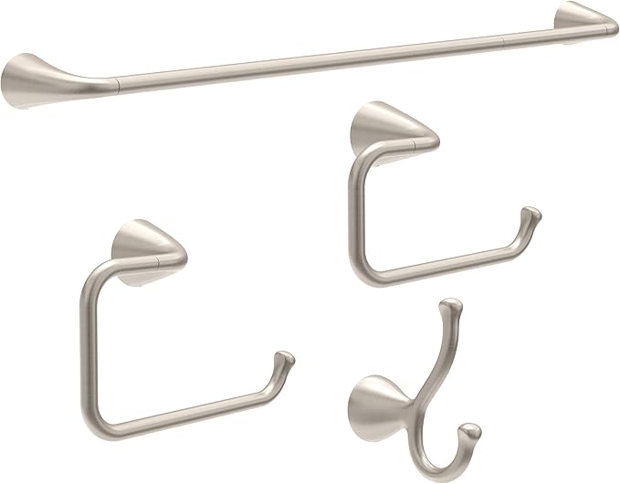 Delta Arvo (1-Pack) Hand Towel Holder SpotShield Brushed Nickel Towel Racks for Bathroom Wall Square Towel Ring Holder for Bath Towel Hanger for Kitchen, Bathroom Accessories ARV46-DN
