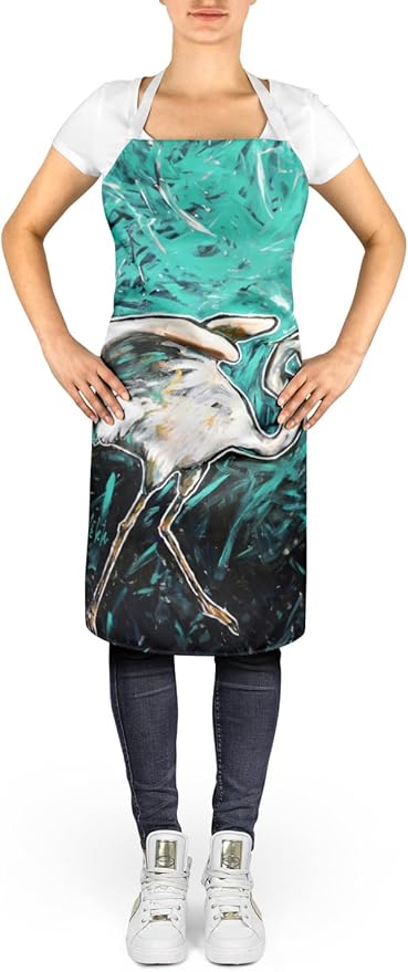 Caroline's Treasures Heron Stretch Apron Cooking Kitchen Server Baking Crafts Gardening for Adult Women Men, Unisex, Large, Multicolor
