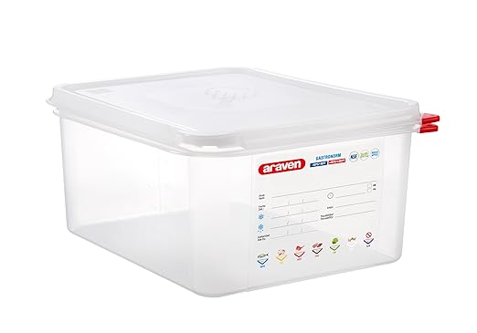Araven Airtight Container, Food Pan with Lid for Storage in Kitchen and Restaurant, 10.5 Qt, 1 Count, Clear