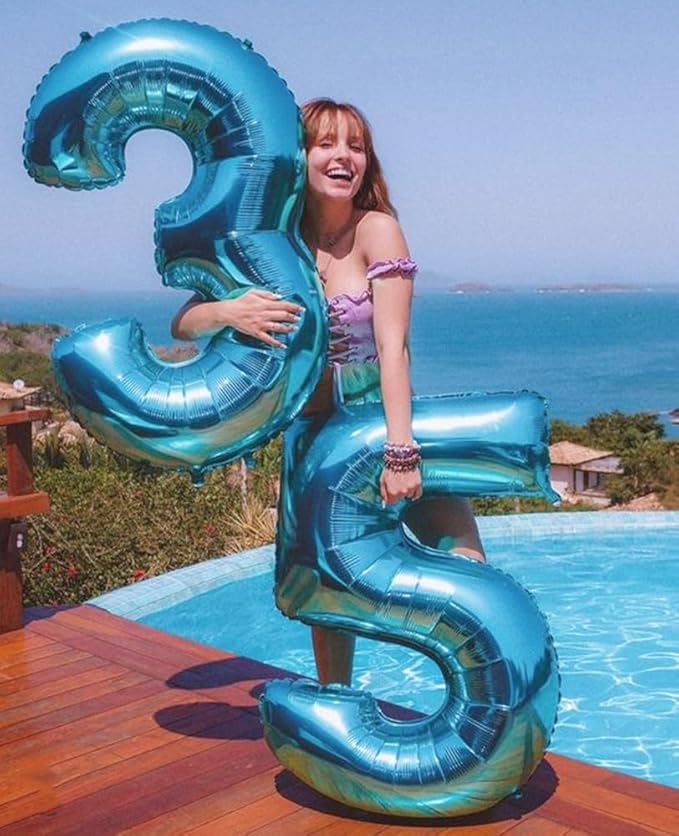 40 Inch Light Blue Numbers 9 Balloon, Balloons Decorations for 9 19 90 Birthday Party, Engagement, Wedding, Graduations, Photo Shoot Supplies