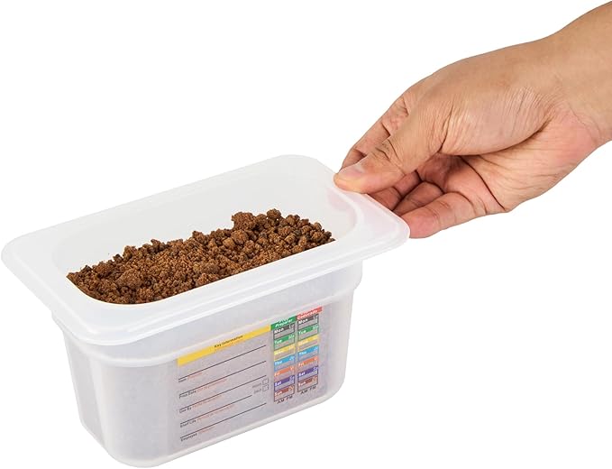 Restaurantware Food Storage Container 10 Pack of 6.8 x 4.2 x 3.9 Inches Plastic Stackable Storage Box White Reusable Label Container Dishwasher Safe For Restaurants And Kitchens