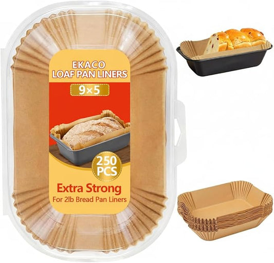 250 PCS Loaf Pan Liners, 9x5 Inch Loaf Pan Liners Baking Bread, Non-Stick Pre-Formed Parchment Paper for Bread Pan, Ideal Disposable Loaf Breads Liners