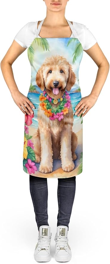 Caroline's Treasures Goldendoodle Luau Apron Cooking Kitchen Server Baking Crafts Gardening for Adult Women Men, Unisex, Large, Multicolor
