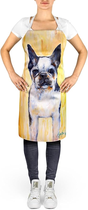 Caroline's Treasures Boston Terrier Walker Two Apron Cooking Kitchen Server Baking Crafts Gardening for Adult Women Men, Unisex, Large, Multicolor