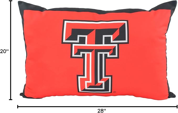 College Covers Everything Comfy Texas Tech Red Raiders 20" x 28" Fully Stuffed Big Logo Pillow