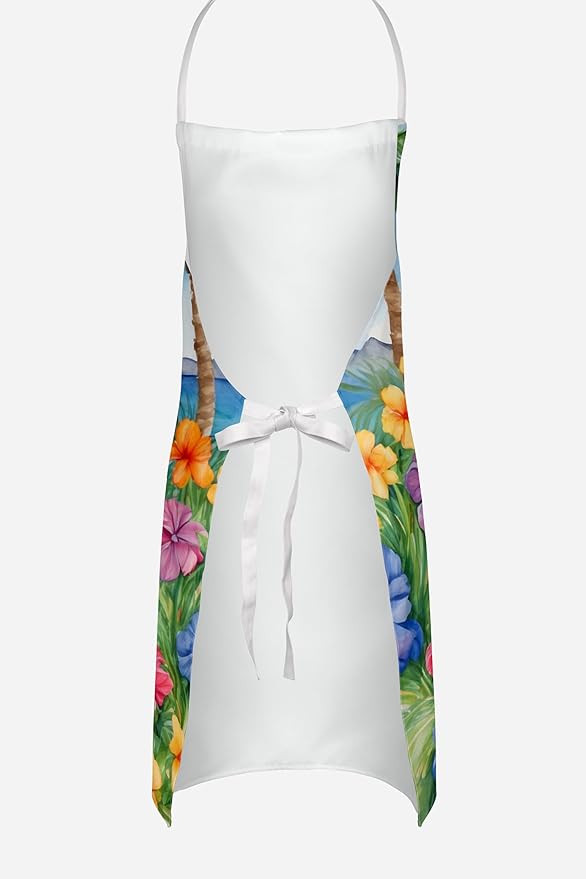 Caroline's Treasures Affenpinscher Luau Apron Cooking Kitchen Server Baking Crafts Gardening for Adult Women Men, Unisex, Large, Multicolor