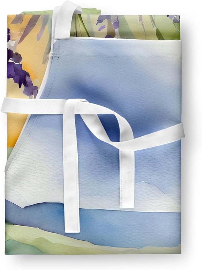 Caroline's Treasures Lavender in Watercolor Apron Cooking Kitchen Server Baking Crafts Gardening for Adult Women Men, Unisex, Large, Multicolor