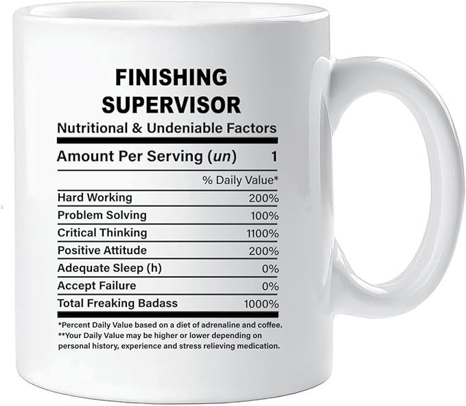 Funny Gift for Finishing Supervisor, Finishing Supervisor Nutrition Mug, Best Finishing Supervisor Gift Ideas, Graduation, Funny Finishing Supervisor Birthday Mug