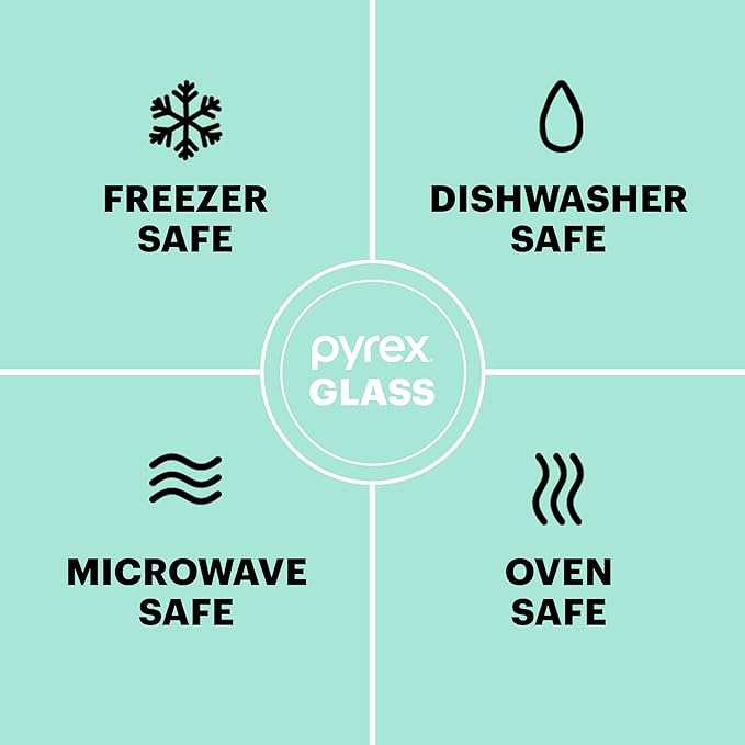 Pyrex Basics 3 QT Glass Baking Dish With Plastic Lid, Casserole Dish, Glass Food Container, Oven, Freezer And Microwave Safe, Clear Container