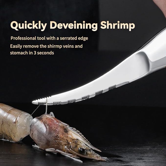 Shrimp Deveiner Tool Stainless Steel Shrimp Deveining Tool Seamless Shrimp Peeler and Deveiner Tool Efficient Shrimp Peeler and Shrimp Cleaner Shrimp Knife for Easy Shrimp Deveining