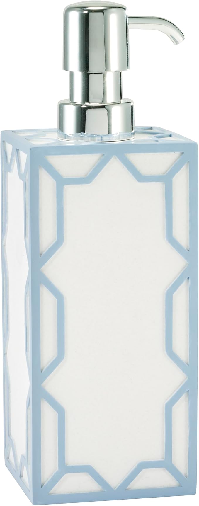 Izod – Lotion Pump, Hand-Painted Sand Resin with Trellis Detail & Silver-Tone Pump, Soap or Lotion Dispenser for Bathroom, Kitchen or Vanity (Trellis)