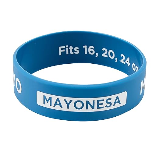 Restaurantware Silicone Squeeze Bottle Band 10 Count 2.75 Inch Dishwasher Safe Condiment Identification Band, Mayo Blue Non-Slip Label Band for Condiment Labeling at Restaurants, Food Trucks