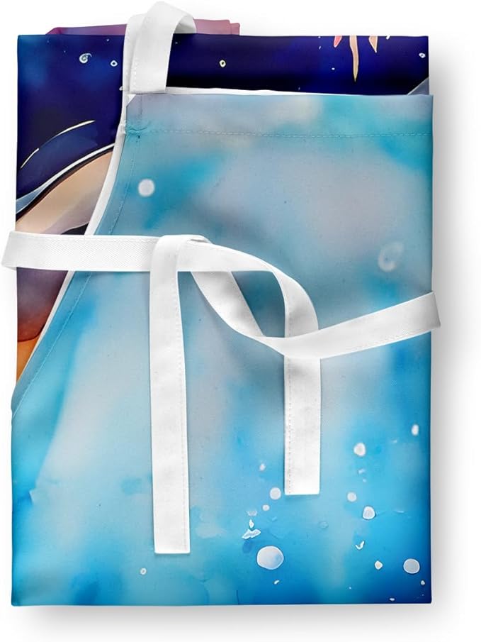 Caroline's Treasures Dolphin Apron Cooking Kitchen Server Baking Crafts Gardening for Adult Women Men, Unisex, Large, Multicolor