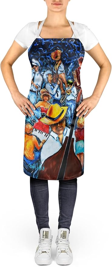Caroline's Treasures Kinda Jazzy Apron Cooking Kitchen Server Baking Crafts Gardening for Adult Women Men, Unisex, Large, Multicolor