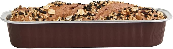 Restaurantware-6.8 Ounce 6.5 X 2.6 X 1.2 Inch Mini Cake Pans, 100 Round Baking Cup - Disposable, With Dome Lids, Coffee Brown Aluminum Cake Pans, Lightweight, For Frosted Mini Desserts