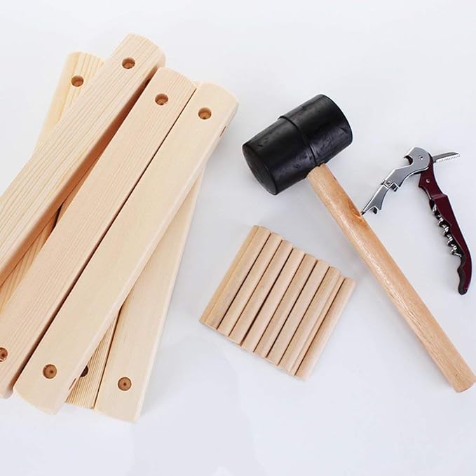 Modular DIY Wine Rack Wooden Countertop Wine Bottle Holder l for Kitchen Or Home Bar Very Sturdy —l and Compact (Color : #1)