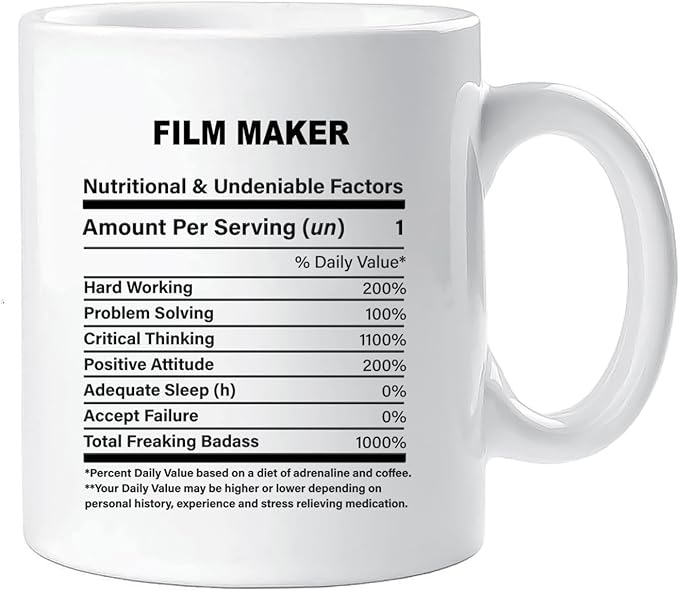 Funny Gift for Film Maker, Film Maker Nutrition Mug, Best Film Maker Gift Ideas, Graduation, Funny Film Maker Birthday Mug