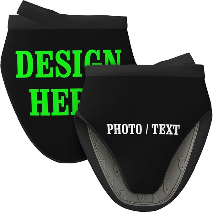 Custom Photo Mini Silicone Oven Mitts Customizable Name Grill Gloves with Hanging Loop, Personalized Logo Little Kitchen Mittens- Set of 2
